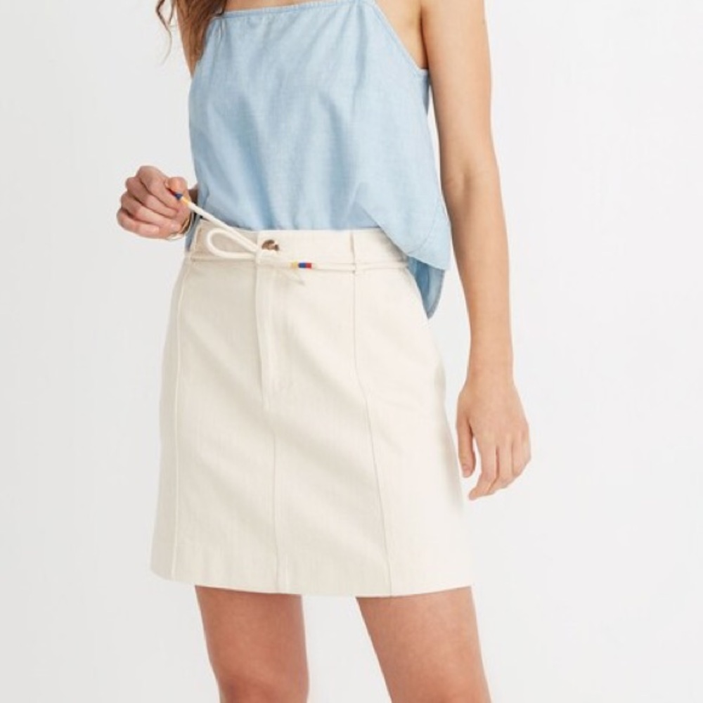 Madewell Capital A-Line Mini Skirt in Cloud Lining